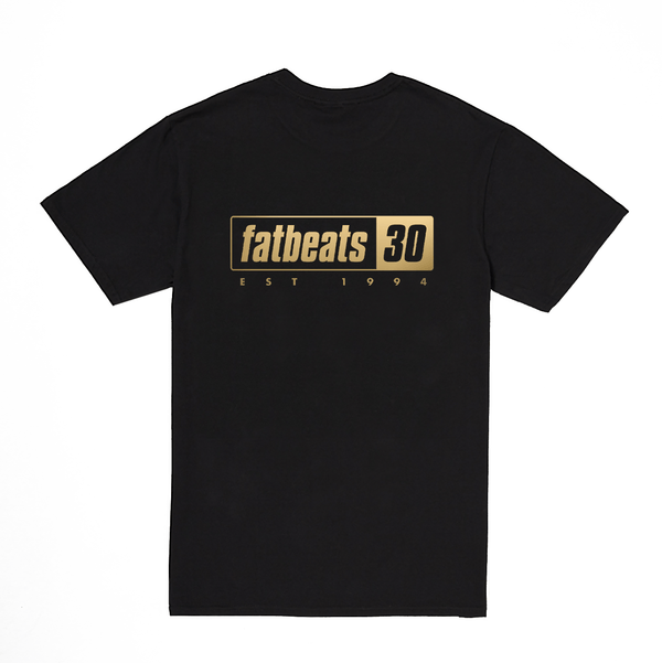 Fat Beats 30th Logo T-Shirt (Gold) Fat Beats