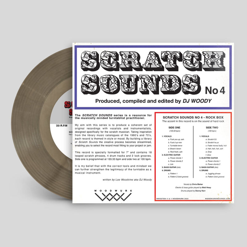 DJ Woody - Scratch Sounds No.4 (Rock Box) (7" - Smokey Grey Vinyl) Woodwurk